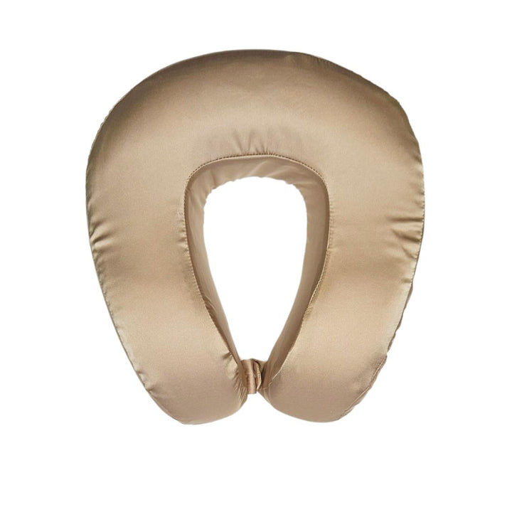 Taupe Memory Foam Satin Neck Pillow