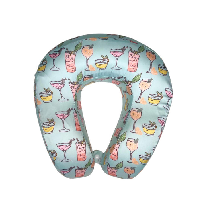 Tropical Cocktails Memory Foam Satin Neck Pillow