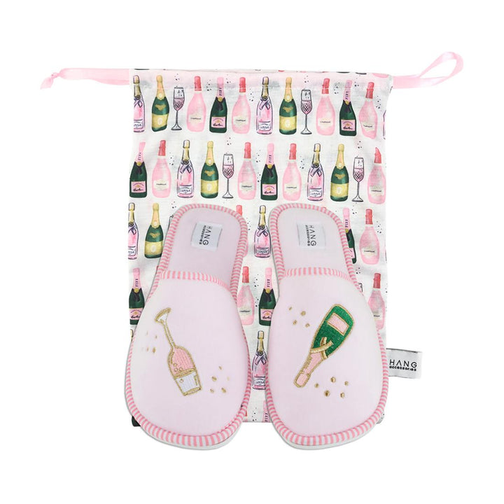 Champagne Foldable Travel Slippers